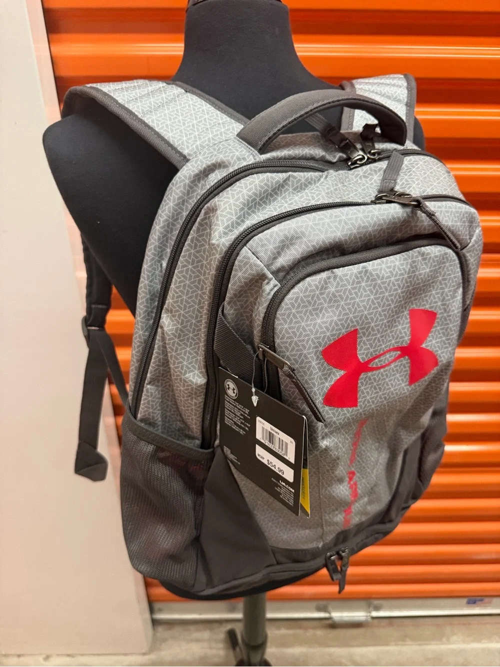 NWT Under Armour Hustle 3.0 Gray & Red Men's Backpack